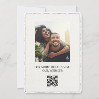 Convite para Casamento de Borda Deckled Moderno Si