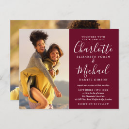 Convite para Casamento de Borgonha de Fotos de Scr