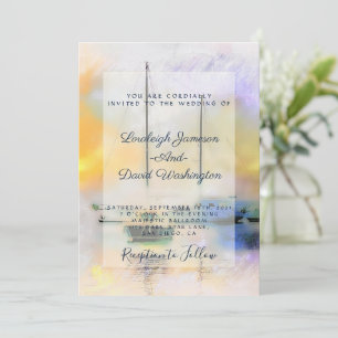 Convite para casamento de botes