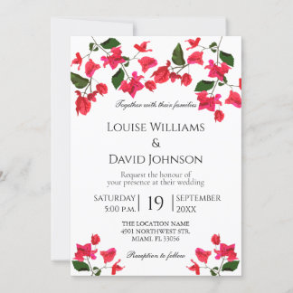 Convite para Casamento de Bougainvillea, no Medite