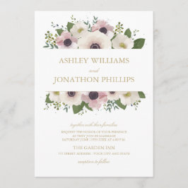 Convite Para Casamento De Buquê De Anemone Para Es