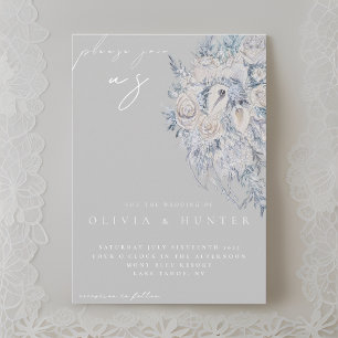 Convite para Casamento de Buquê Floral Elegante