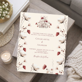 Convite para casamento de Burgarda de flor silvest