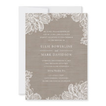 Convite para Casamento de Burlap e Lace