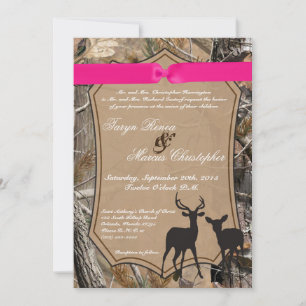 Convite para Casamento de Caça Par Deer Doe Buck