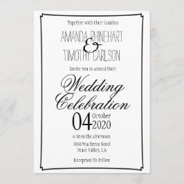 Convite para Casamento de Caligrafia Elegante Simp