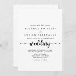 Convite para Casamento de Caligrafia Minimalista