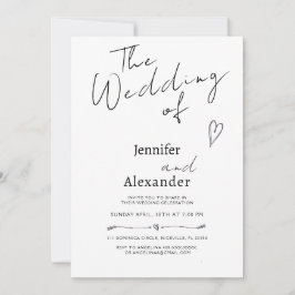 Convite para Casamento de Caligrafia Moderna Minim