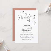 Convite para Casamento de Caligrafia Moderna Minim