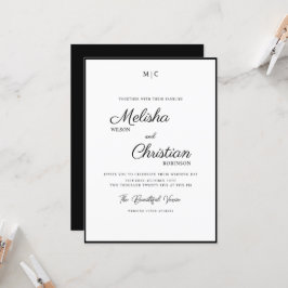 Convite para Casamento de Caligrafia Moderna Minim