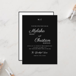 Convite para Casamento de Caligrafia Moderna Minim
