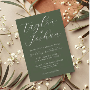 Convite para Casamento de Caligrafia Simples Moder
