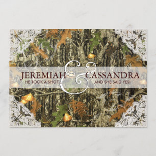 Convite para Casamento de Camo e Lace Branco