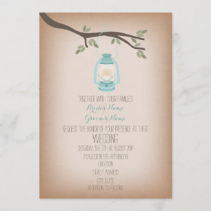 Convite para Casamento de Campos de Lanterna Azul
