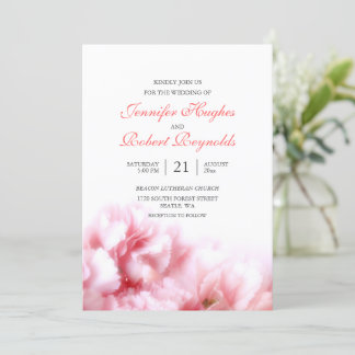 Convite para Casamento de Carnação Rosa