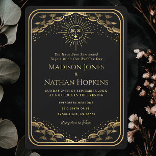 Convite para casamento de cartas com cartão de so