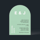 Convite para Casamento de Casa de Casa de Casa de<br><div class="desc">A frente deste moderno cartão de convite ao casamento apresenta letras negras e brancas em um fundo verde da casa da moeda. A parte traseira da carta apresenta verde-menta comum. Um belo cartão de convite para casamento que é fácil personalizar online antes de fazer pedidos.</div>