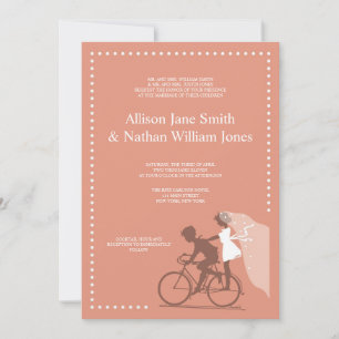 Convite para Casamento de Casais de Bicicleta Marr