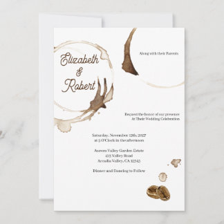 Convite para casamento de Casais de café