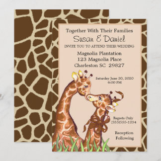 Convite para casamento de Casais Giraffe