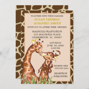 Convite para casamento de Casais Giraffe