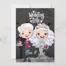 Convite para Casamento de Casais Ilustrado Moderno