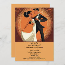 convite para casamento de casal dançante na moda