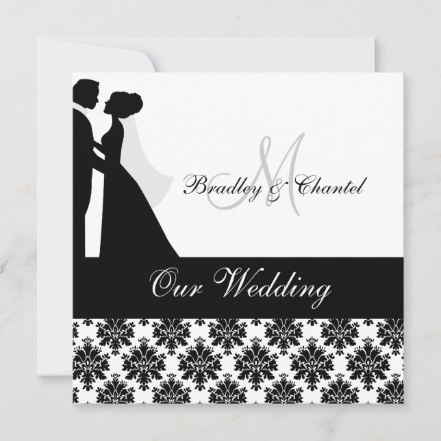 Convite para Casamento de Casal de Casamento Negro (Frente)