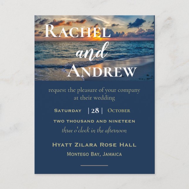 Convite para Casamento de Casamentos Sunny Skies (Frente)