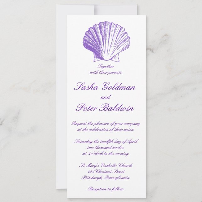 Convite Para Casamento De Casas De Violet Sea (Frente)