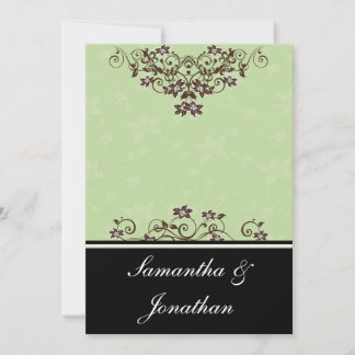 Convite Para Casamento De Castanho E Verde