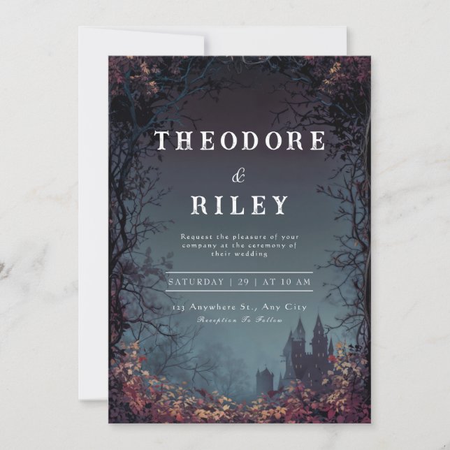 Convite para Casamento de Castelo Mystic (Frente)