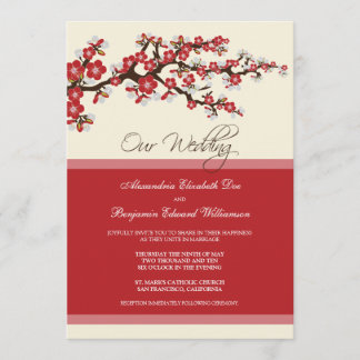 Convite para Casamento de Cerejeira Blossom (verme