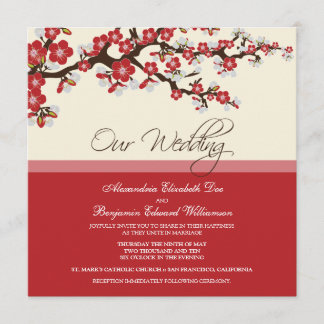 Convite para Casamento de Cerejeira Blossom (verme