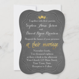 Convite para Casamento de Chalkboard de Folha de O