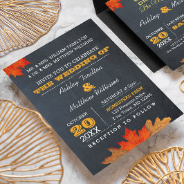 Convite para Casamento de Chalkboard do Autumn Lea