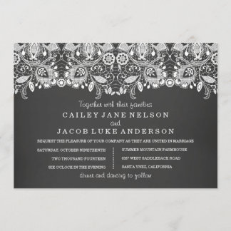 Convite para Casamento de Chalkboard e Localidade