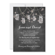 Convite para Casamento de Chalkboard Mason Jar