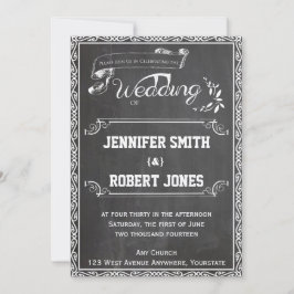 Convite para Casamento de Chalkboard Posh