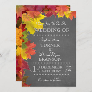 Convite para Casamento de Chalkboard Rustic Fall D