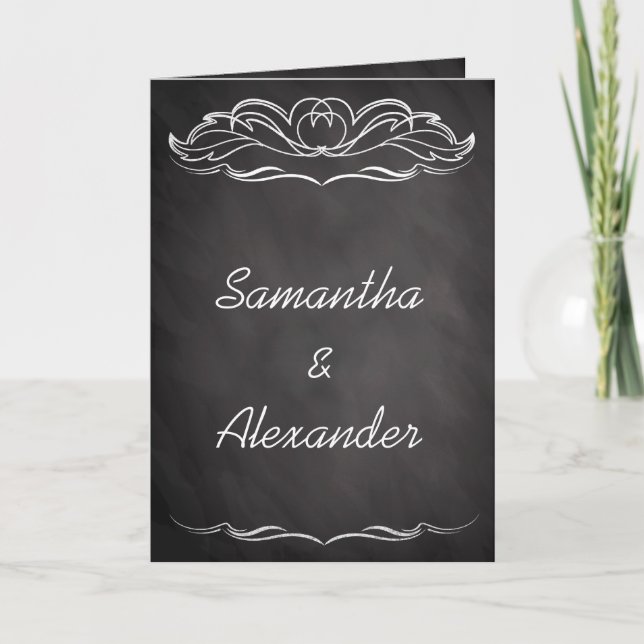 Convite para Casamento de Chalkboard Slate (Frente)