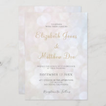 Convite para Casamento de Champanhe Sparkly Elegan