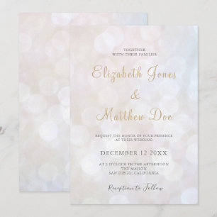 Convite para Casamento de Champanhe Sparkly Elegan
