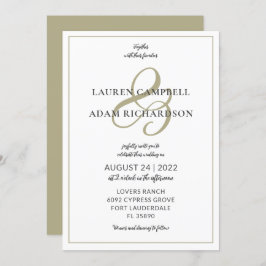 Convite para Casamento de Chic Sage Green Ampersan