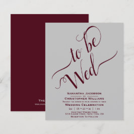 Convite para Casamento de Cinzas Burgundy Minimali