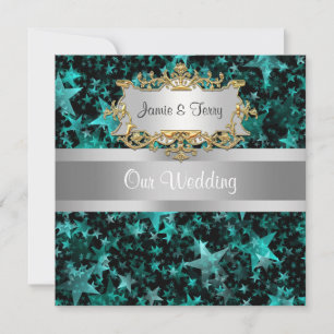 Convite Para Casamento De Cinzas De Aqua Stars