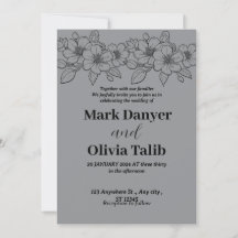 Convite para casamento de cinzas / design simples 