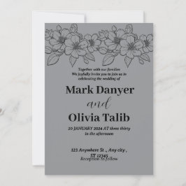 Convite para casamento de cinzas / design simples