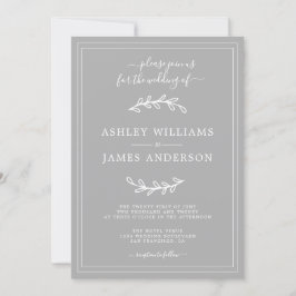 Convite para Casamento de Cinzas Elegantes