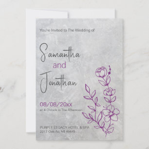 Convite para Casamento de cinzas em Concreto e Rox
